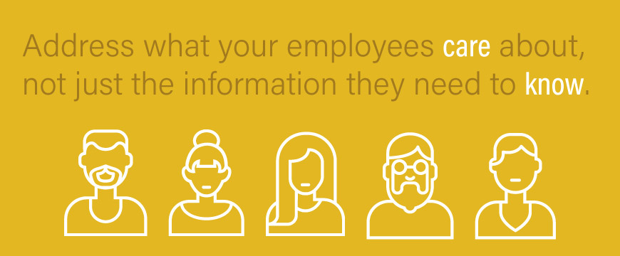 Graphic: Address what your employees care about, not just the information they need to know