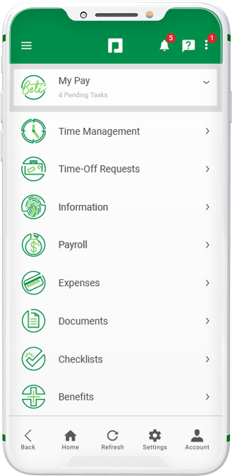 Paycom Employee Self-Service product on mobile device