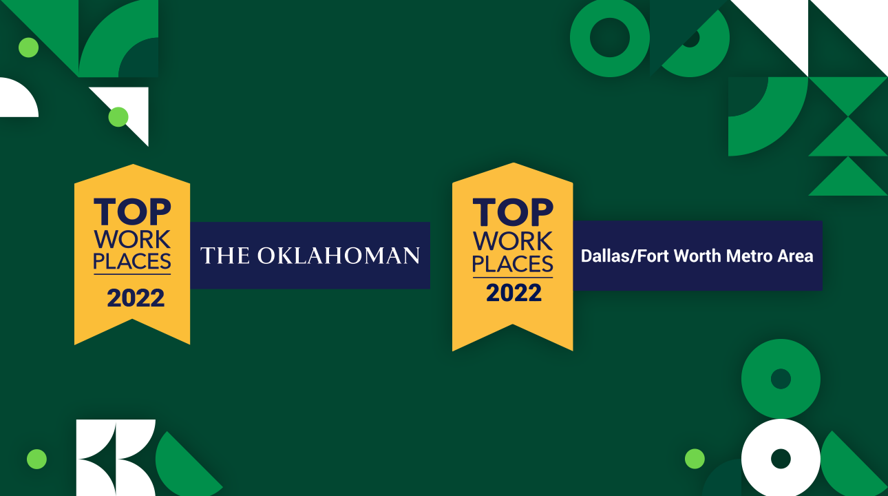 named one of Oklahoma’s Top Workplaces for 10 straight years